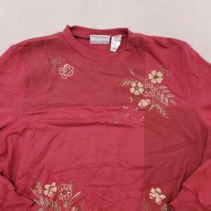Alfred Dunner Casual Pullover Long Sleeve Sweatshirt Womens Size Large L Red